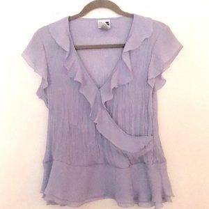 Sheer Lavender Short Sleeve Dress Shirt